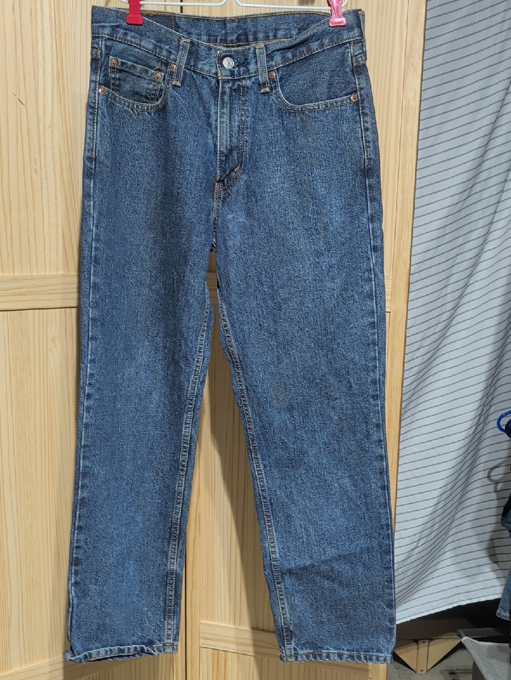 Men's Straight-Leg Dark Blue Denim Jeans